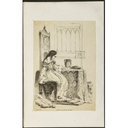 Gravure de 1850ca - Portrait de Justine Nicolette de Foix - 1