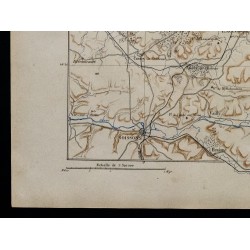 Gravure de 1880 - Carte des positions militaires de Laon & La Fère - 4