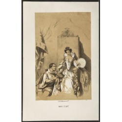 Gravure de 1850ca - Portrait de Marie Stuart - 1