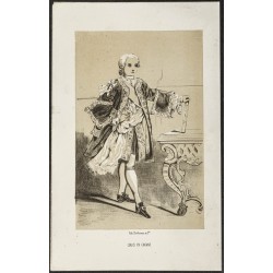 Gravure de 1850ca - Portrait de Louis XV enfant - 1