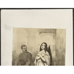 Gravure de 1850ca - Agnès de Rome ou Sainte Agnès - 2