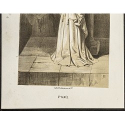 Gravure de 1850ca - Agnès de Rome ou Sainte Agnès - 3
