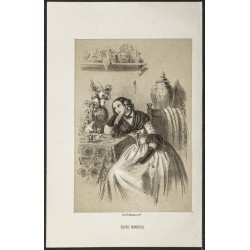 Gravure de 1850ca - Portrait de Sophie Mansfeld - 1