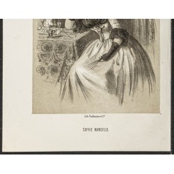 Gravure de 1850ca - Portrait de Sophie Mansfeld - 3