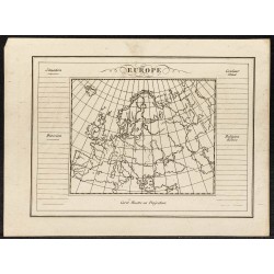 Gravure de 1840ca - Carte muette de l'Europe - 1