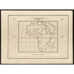 Gravure de 1840ca - Carte muette de l'Afrique - 1