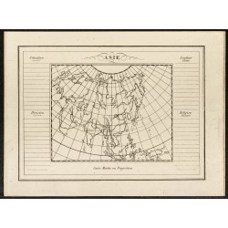 Gravure de 1840ca - Carte muette de l'Asie - 1