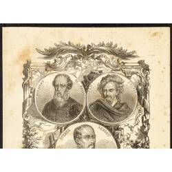 Gravure de 1882 - Bernard Palissy, Jean Cousin, Lescot ... - 2