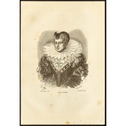 Gravure de 1882 - Portrait de Marie de Médicis - 1