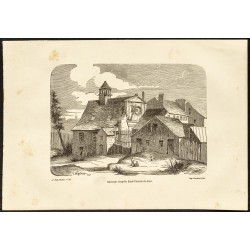 Gravure de 1882 - Chapelle Saint-Vincent-de-Paul de Paris - Gravure ancienne - 1
