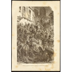 Gravure de 1882 - Fils du maréchal de Cossé-Brissac - Gravure ancienne - 1
