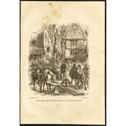 Gravure de 1882 - Miracle au cimetière des innocents - 1