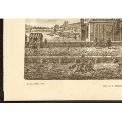 Gravure de 1882 - Pompe de la Samaritaine sur le Pont-Neuf - 4