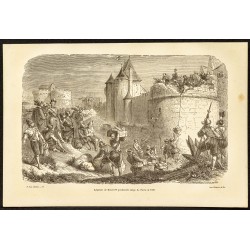 Gravure de 1882 - Siège de Paris de 1590 - 1