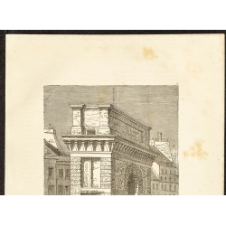 Gravure de 1882 - Porte Saint-martin à Paris - 2