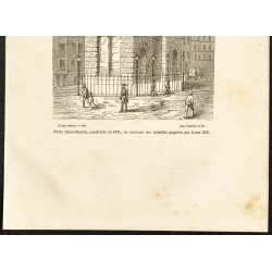 Gravure de 1882 - Porte Saint-martin à Paris - 3