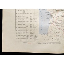 Gravure de 1880 - Carte militaire de la France par région de corps d'armée - 4