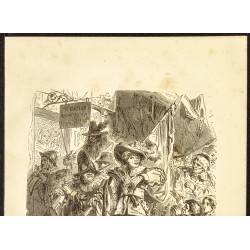 Gravure de 1882 - La fronde à Paris - 2