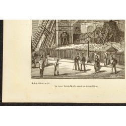 Gravure de 1882 - Tour de l'Église Saint-Roch - 4