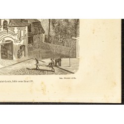 Gravure de 1882 - Porte d'entrée de l'hôpital Saint-Louis - 5