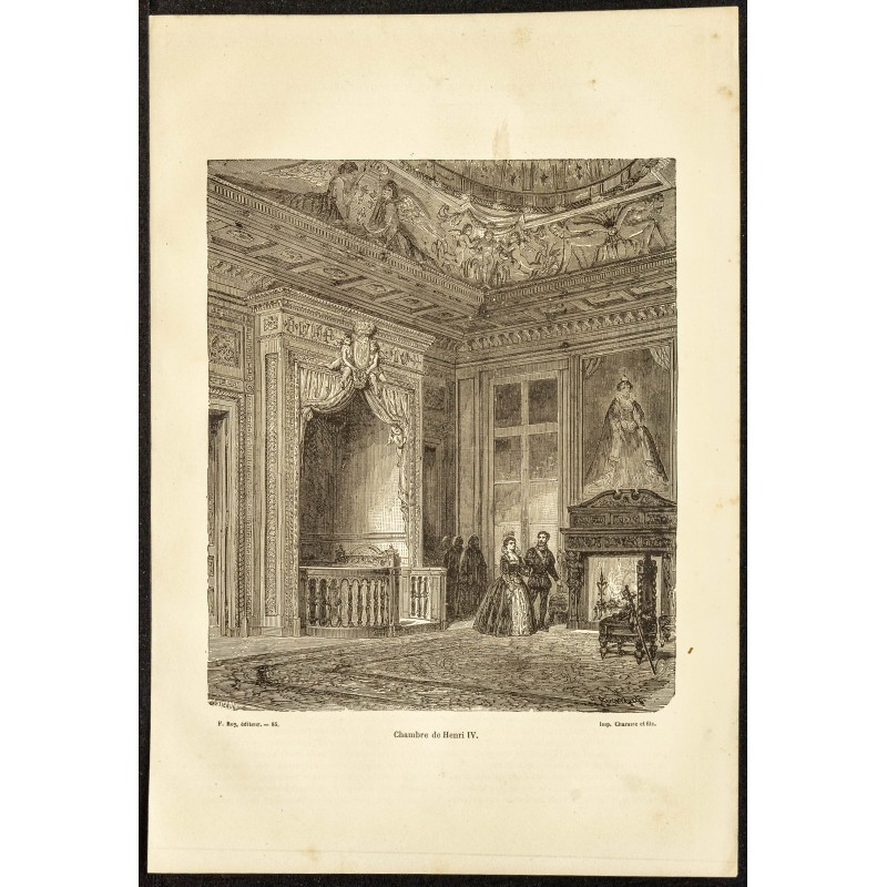 Gravure de 1882 - Chambre de Henri IV - 1