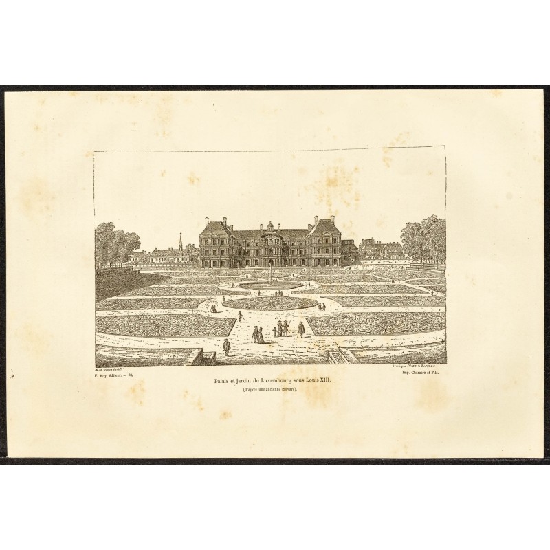 Gravure de 1882 - Palais et jardin du Luxembourg - 1