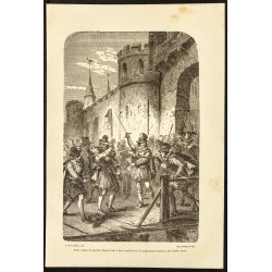 Gravure de 1882 - Assassinat de Concino Concini - 1