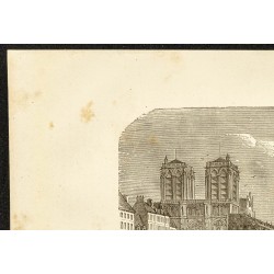 Gravure de 1882 - Ancien pont Saint-Michel à Paris - 2