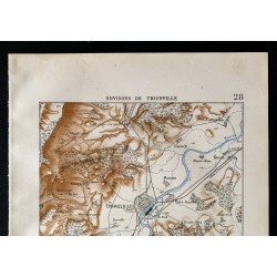 Gravure de 1880 - Carte des environs de Thionville - 2