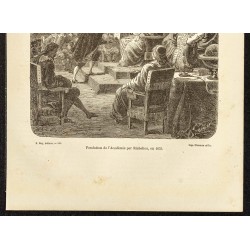Gravure de 1882 - Création de l'Académie française - 3
