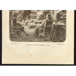 Gravure de 1882 - Création de l'Académie française - 3