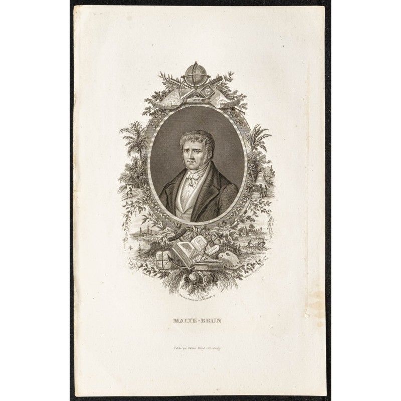 Gravure de 1862 - Portrait de Conrad Malte-Brun - 1