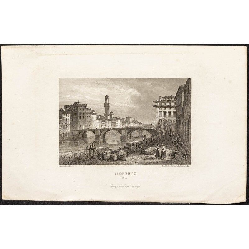 Gravure de 1862 - Ville de Florence - 1