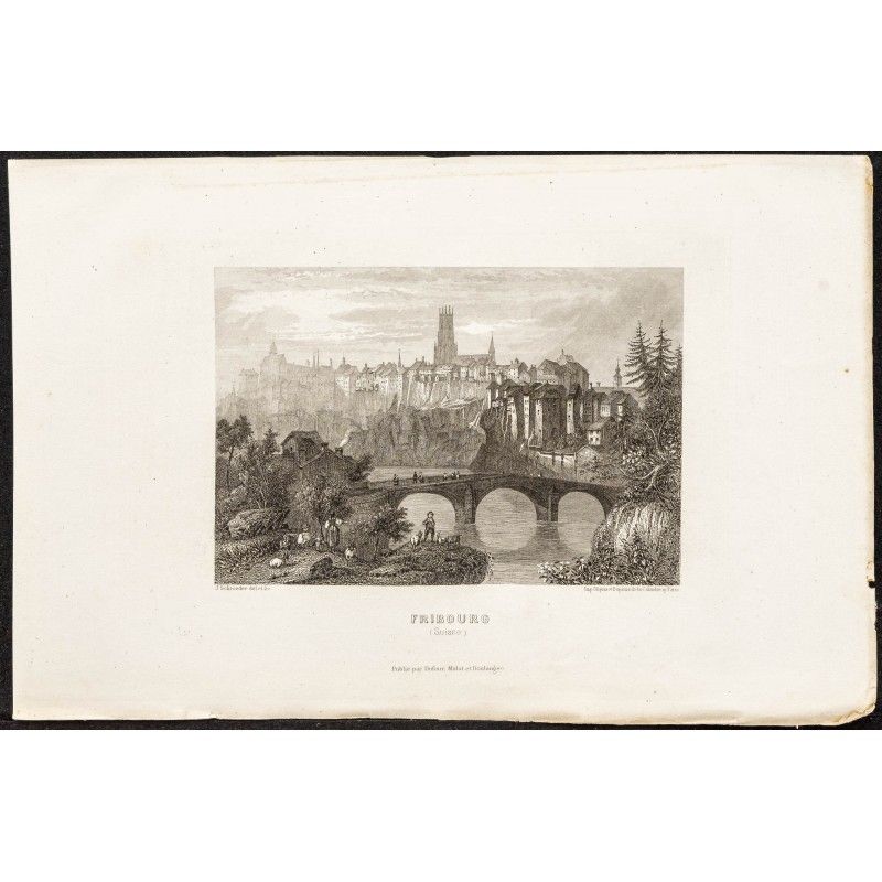 Gravure de 1862 - Ville de Fribourg - 1