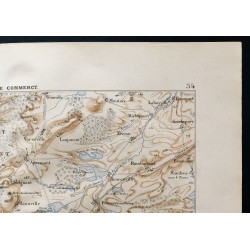 Gravure de 1880 - Carte de la position militaire de Commercy - 3
