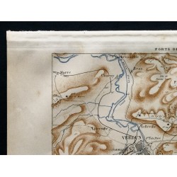 Gravure de 1880 - Carte des forts militaires de Verdun - 2
