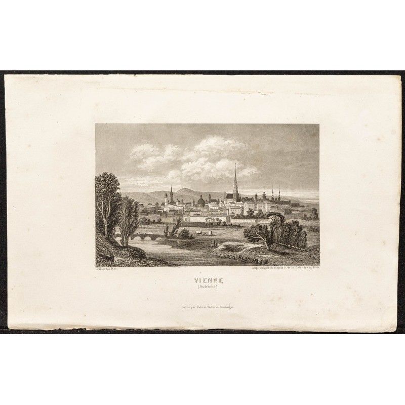 Gravure de 1862 - Ville de Vienne en Autriche - 1