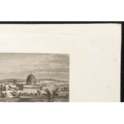 Gravure de 1862 - Jérusalem et dôme du Rocher - 3