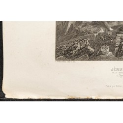 Gravure de 1862 - Jérusalem et dôme du Rocher - 4