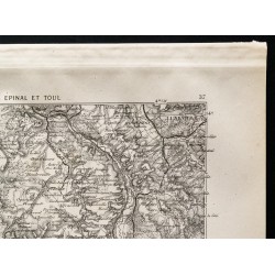 Gravure de 1880 - Carte de la trouée entre Épinal et Toul - 3