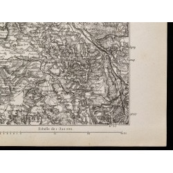 Gravure de 1880 - Carte de la trouée entre Épinal et Toul - 5