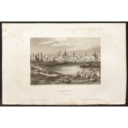 Gravure de 1862 - Mayence en Allemagne - 1