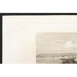 Gravure de 1862 - Naples vue du jardin royal - 2