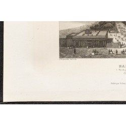 Gravure de 1862 - Naples vue du jardin royal - 4