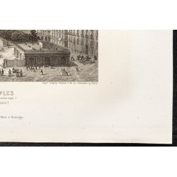 Gravure de 1862 - Naples vue du jardin royal - 5