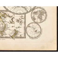 Gravure de 1873 - Mappemonde en deux hémisphères - 5