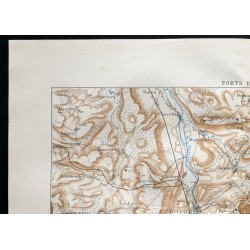 Gravure de 1880 - Carte des forts d'Épinal - 2