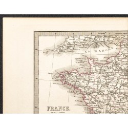 Gravure de 1873 - Carte de la France - 2