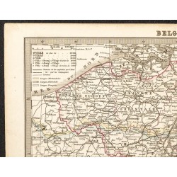 Gravure de 1873 - Carte de Belgique - 2