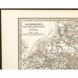 Gravure de 1873 - Allemagne, Pays-Bas, Belgique et la Suisse - 2